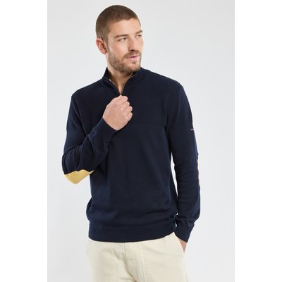 Pull col zippé avec coudières en coton ARMOR-LUX