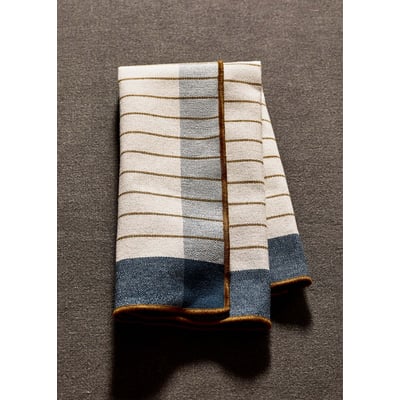 Serviettes de table rayées overlock contraste MANGO HOME