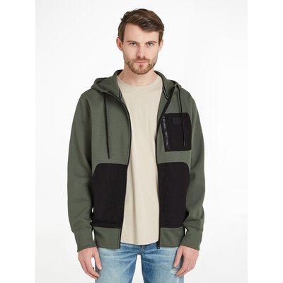 Sweat à capuche bi-matière zippé CALVIN KLEIN JEANS