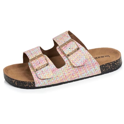 Sandales à doubles bride, semelle intérieur patch talon ultra confortables ISOTONER