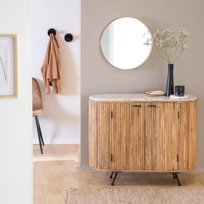 Petit buffet en bois de manguier et terrazzo  AMBRINE MADE IN MEUBLES 
