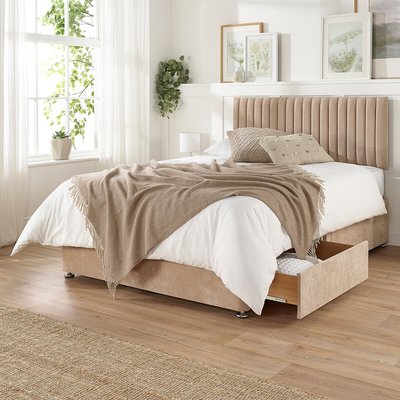 Grant Linen Divan Bed with 2 Drawers ASPIRE