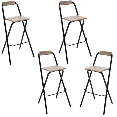 Lot de 4 Chaises de bar pliante Louna - H. 97,5 cm TOILINUX