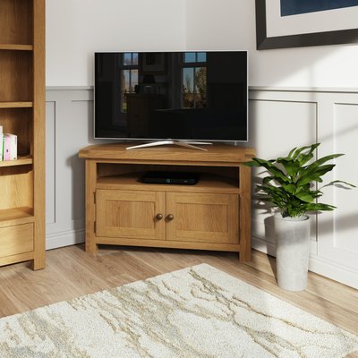 Meuble TV d'angle en bois clair PUERTO PIER IMPORT
