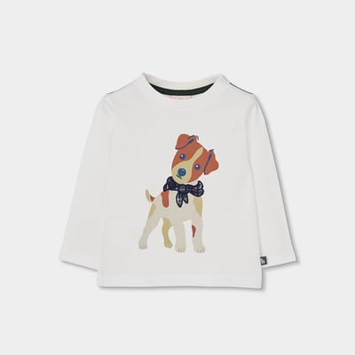 T-shirt garçon en maille estampillé chien BOBOLI