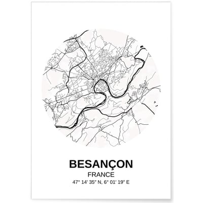 Affiche Carte Besançon L'AFFICHERIE