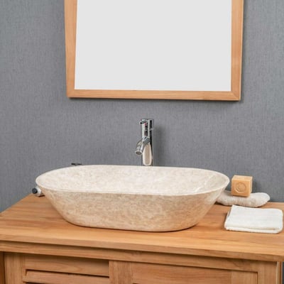 Vasque en marbre ovale 60 cm ÈVE WANDA COLLECTION