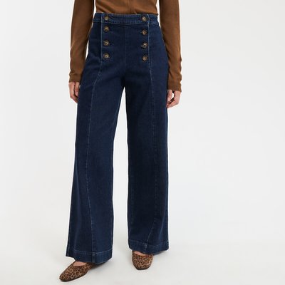 Wide Leg Sailor Jeans with High Waist LA REDOUTE COLLECTIONS