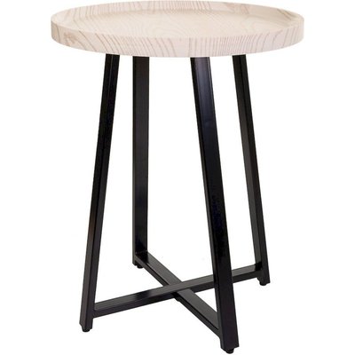 Table d appoint blanche élégante en mdf et fer design contemporain RECOLLECTION