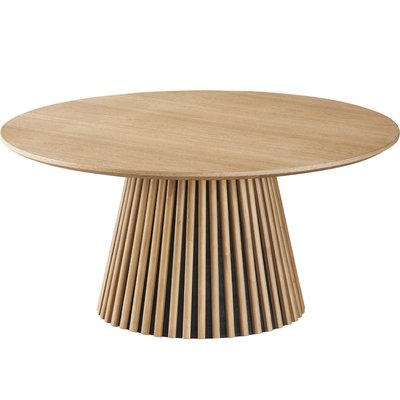 Table basse ronde en bois piètement cannelé - ADA HOMIFAB
