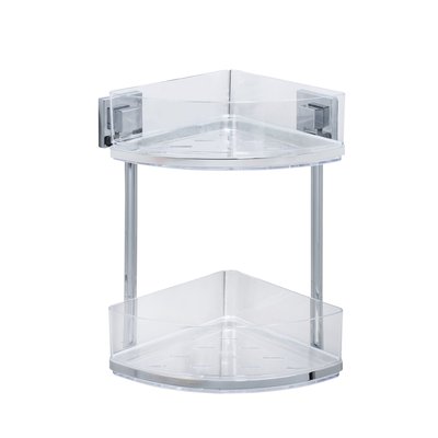 Etagère d'angle en acier inox Quadro 2 niveaux WENKO