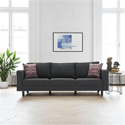 Canapé 3 places anthracite - pieds droits CORTONA PIER IMPORT