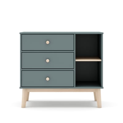 Commode 3 tiroirs et 2 niches ouvertes L90 cm - SIMON CALICOSY