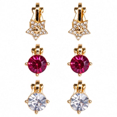 Set de 3 paires de boucles d'oreilles clips Princesse GREAT PRETENDERS