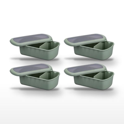 Lot de 4 lunch box compartiment avec 4 ustensiles STORAGE FACKELMANN