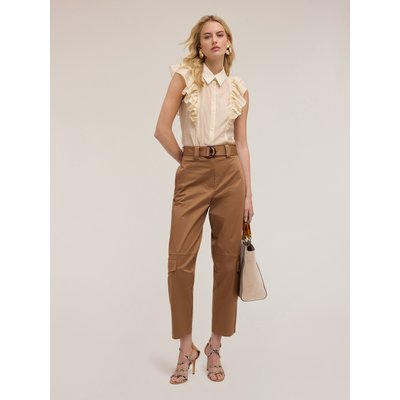Pantalon cargo en satin de coton élasthanne MOTIVI