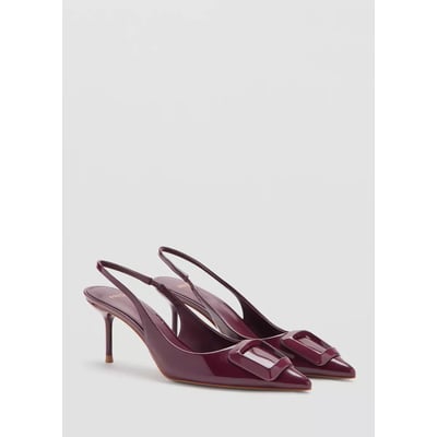 Chaussures à talon en cuir vernis MANGO