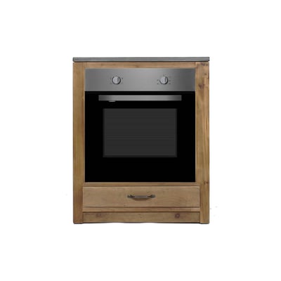 Meuble bas de cuisine en bois recyclé et pierre bleue CHAMPÊTRE MADE IN MEUBLES 