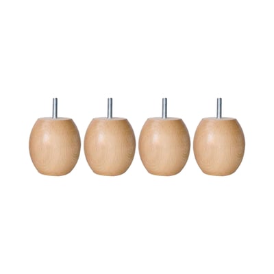 Pied boule bois (lot de 4) SOMEO