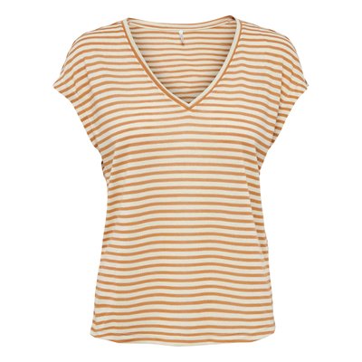 T-shirt lin col v ONLY