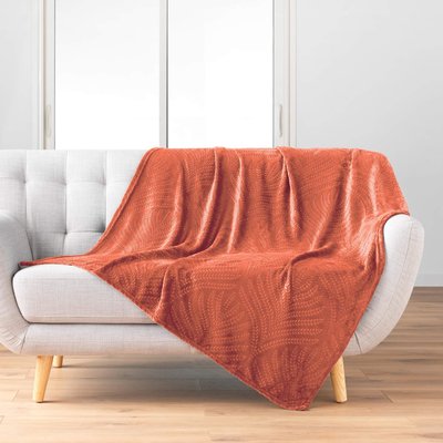 Plaid flanelle relief unie Nelia DOUCEUR D'INTÉRIEUR