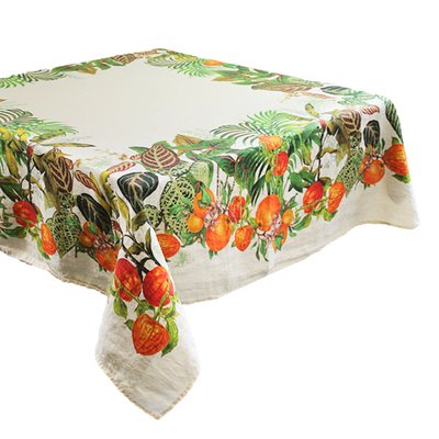 Nappe pur lin lavé VINTAGE GARDEN GARNIER THIEBAUT