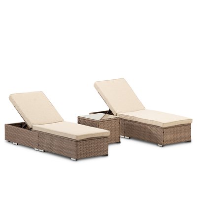 Set de 2 transats et table basse, BOLONIA DEFORA HOME
