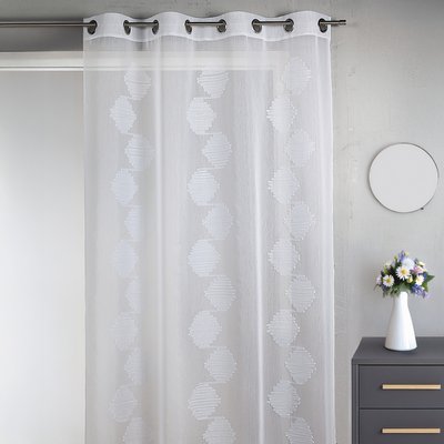 Voilage fantaisie brodé ton sur ton HOME MAISON