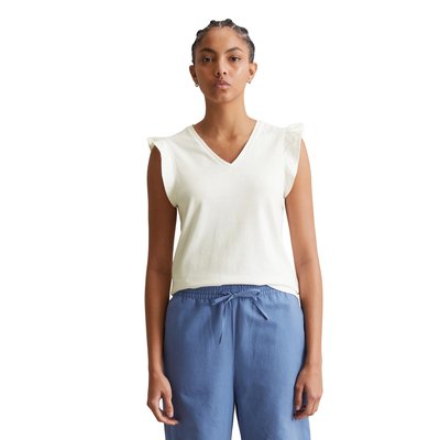 T-shirt à volants regular en mélange de matériaux MARC O’POLO DENIM