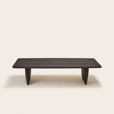 Table basse Lorri  en Plateau rectangulaire et courbes organiques Marron 140x60xH35 cm MADURA