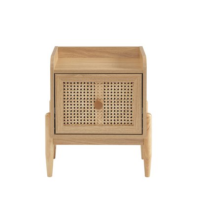 Table de chevet enfant 1 tiroir en bois et cannage- LILOU DRAWER