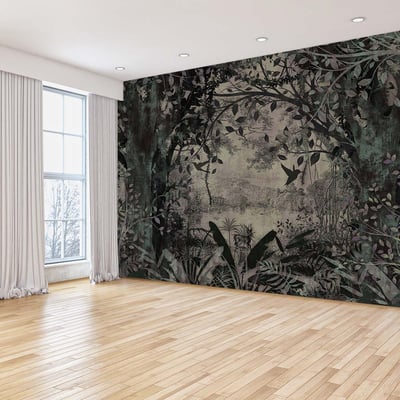 Papier peint panoramique arbre paysage ancien HEXOA