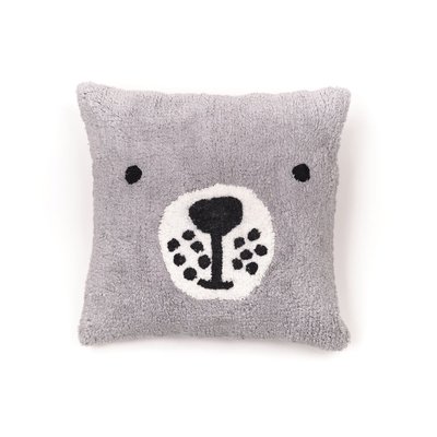 Coussin déhoussable tufté imprimé animalier coton FUNNY TODAY