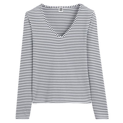 Gestreiftes Langarmshirt mit V-Ausschnitt LA REDOUTE COLLECTIONS