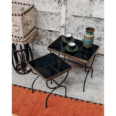2 tables gigognes Jacques Adnet Barbara N°75 - Bon état DEBONGOUT