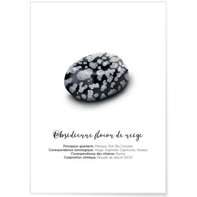 Affiche Obsidienne flocon de neige L'AFFICHERIE
