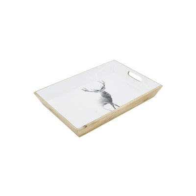 Plateau en manguier et résine Cerf Rectangulaire AUBRY GASPARD