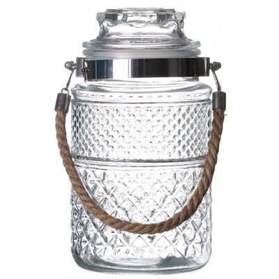 Bocal Cuisine Hermétique en Verre avec Anse en Jute - 1800ml WADIGA