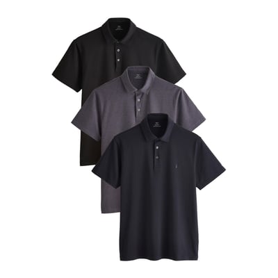 Polo en jersey à manches courtes, lot de 3 NEXT