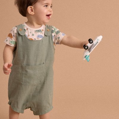 Ensemble tee-shirt et salopette courte en coton BIO GOTS BOUT'CHOU