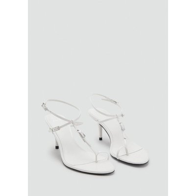 Sandales cuir talon boucles MANGO