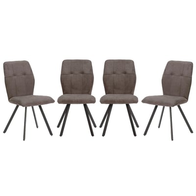 Lot de 4 chaises en tissu avec pieds en métal noir L47 cm - MERY CALICOSY