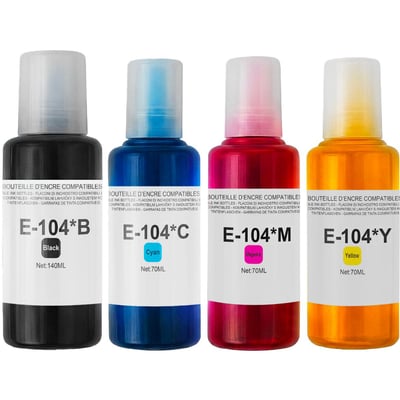 Cartouche d'encre Eco tank 104 B/C/Y/M ESSENTIEL B