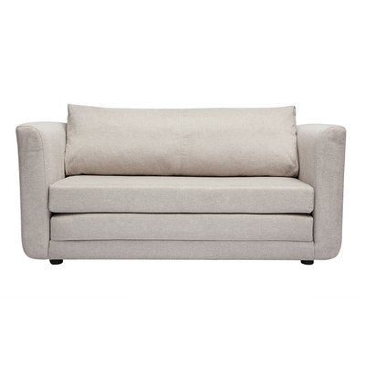 Canapé convertible 2 places en tissu effet velours texturé terre brûlée LEON MILIBOO