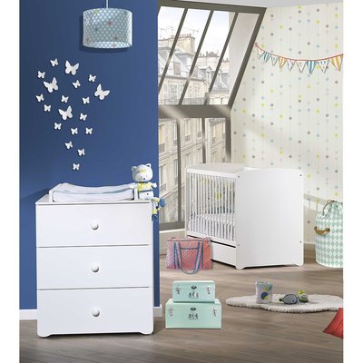 Chambre complète bébé avec lit à barreaux et commode à langer BABY PRICE