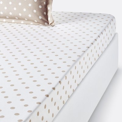 Drap housse pur coton imprimé pois, Clarisse LA REDOUTE INTERIEURS