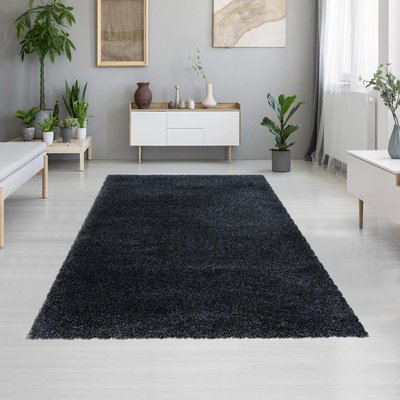 Tapis longs poils shaggy tissé motif uni UNI B UN AMOUR DE TAPIS