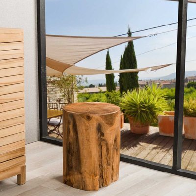 Tabouret en bois rectangle en racine de teck LODGE WANDA COLLECTION