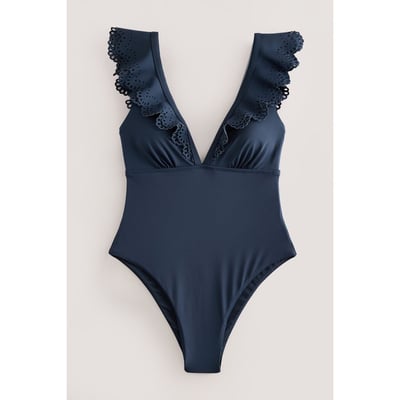 Maillot de bain gainant pigeonnant à volants NEXT
