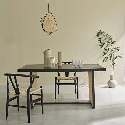 Table en manguier massif et cannage 6 pers. BLAISE BERAH GETAH